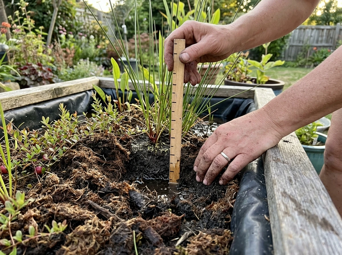 Water management setup showing a near-bog water table for cranberry roots